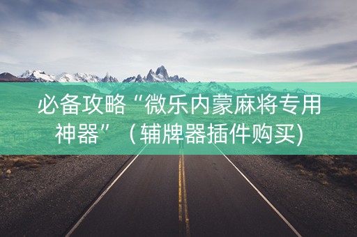 必备攻略“微乐内蒙麻将专用神器”（辅牌器插件购买)