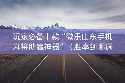 玩家必备十款“微乐山东手机麻将助赢神器”（胜率到哪调)