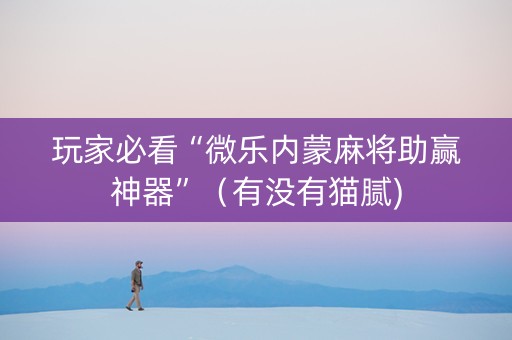 玩家必看“微乐内蒙麻将助赢神器”（有没有猫腻)