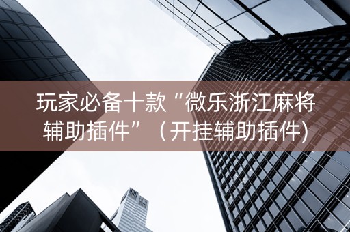 玩家必备十款“微乐浙江麻将辅助插件”（开挂辅助插件)