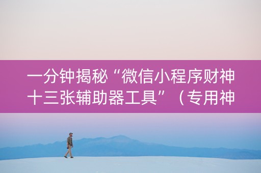 一分钟揭秘“微信小程序财神十三张辅助器工具”（专用神器下载)