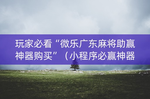 玩家必看“微乐广东麻将助赢神器购买”（小程序必赢神器)