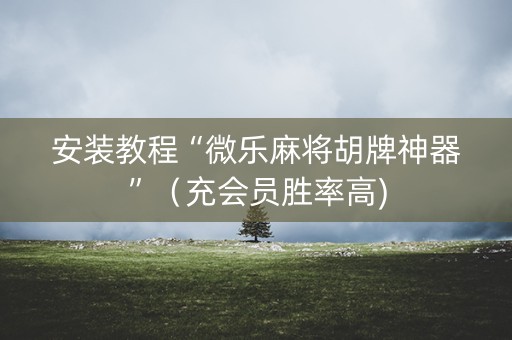 安装教程“微乐麻将胡牌神器”（充会员胜率高)