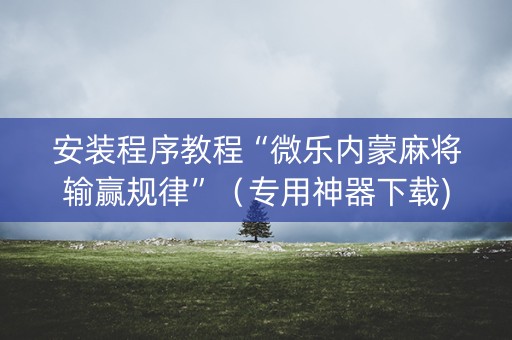 安装程序教程“微乐内蒙麻将输赢规律”（专用神器下载)