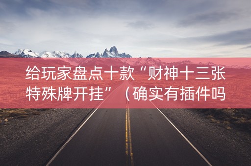 给玩家盘点十款“财神十三张特殊牌开挂”（确实有插件吗)