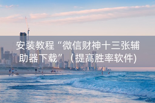 安装教程“微信财神十三张辅助器下载”（提高胜率软件)