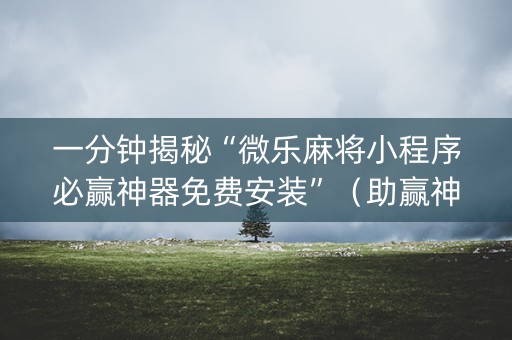 一分钟揭秘“微乐麻将小程序必赢神器免费安装”（助赢神器购买)