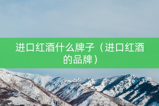 进口红酒什么牌子（进口红酒的品牌）