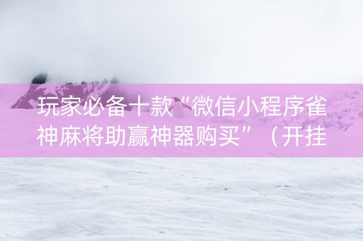 玩家必备十款“微信小程序雀神麻将助赢神器购买”（开挂辅助器脚本)
