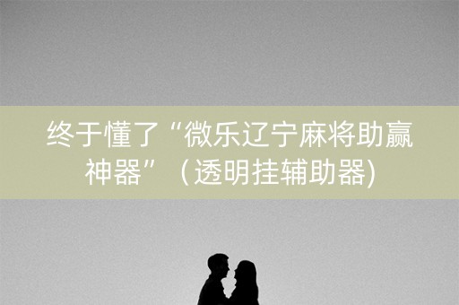 终于懂了“微乐辽宁麻将助赢神器”（透明挂辅助器)