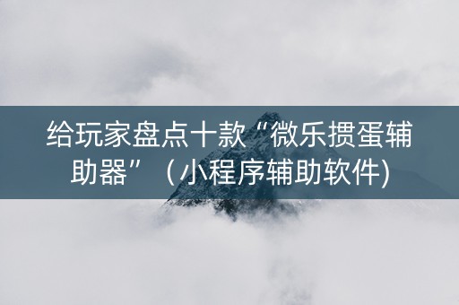 给玩家盘点十款“微乐掼蛋辅助器”（小程序辅助软件)