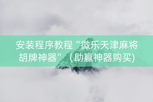 安装程序教程“微乐天津麻将胡牌神器”（助赢神器购买)