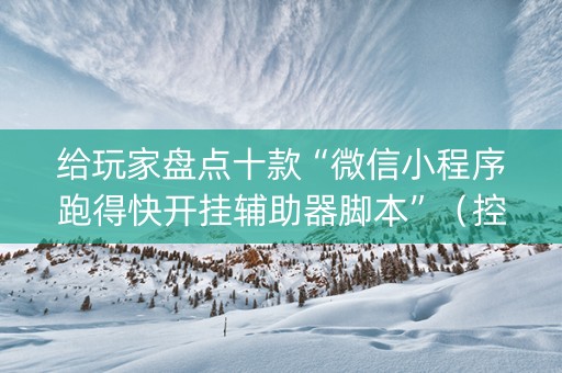 给玩家盘点十款“微信小程序跑得快开挂辅助器脚本”（控牌神器)