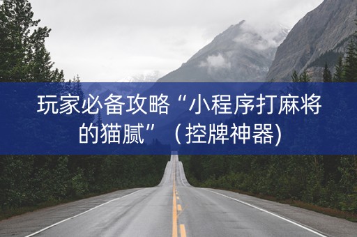 玩家必备攻略“小程序打麻将的猫腻”（控牌神器)