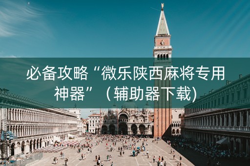 必备攻略“微乐陕西麻将专用神器”（辅助器下载)