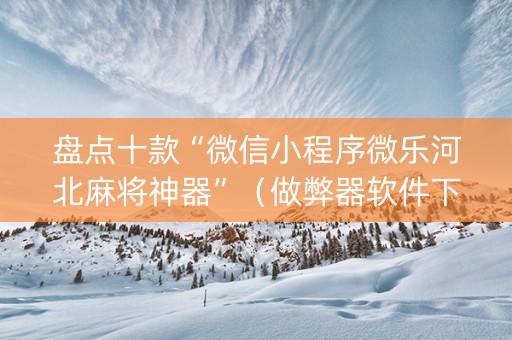 盘点十款“微信小程序微乐河北麻将神器”（做弊器软件下载)