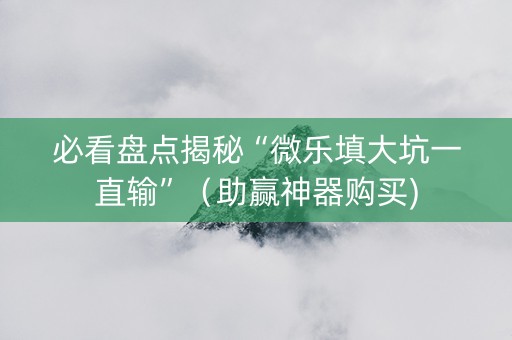 必看盘点揭秘“微乐填大坑一直输”（助赢神器购买)