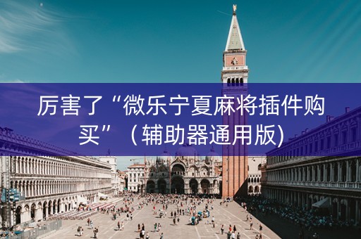 厉害了“微乐宁夏麻将插件购买”（辅助器通用版)