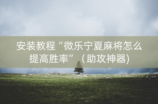 安装教程“微乐宁夏麻将怎么提高胜率”（助攻神器)