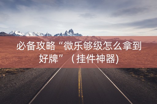 必备攻略“微乐够级怎么拿到好牌”（挂件神器)