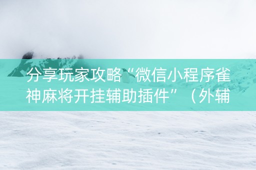 分享玩家攻略“微信小程序雀神麻将开挂辅助插件”（外辅工具)