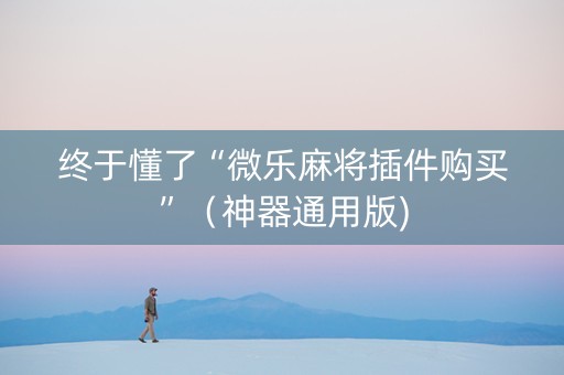 终于懂了“微乐麻将插件购买”（神器通用版)