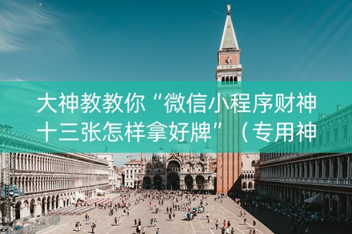大神教教你“微信小程序财神十三张怎样拿好牌”（专用神器下载)
