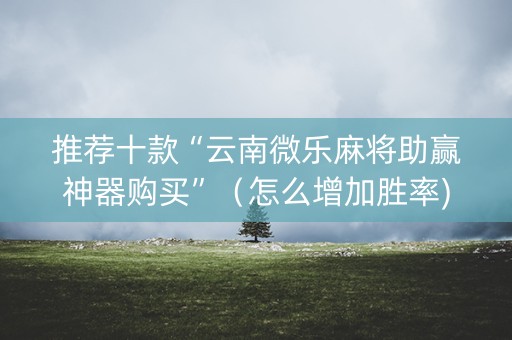 推荐十款“云南微乐麻将助赢神器购买”（怎么增加胜率)