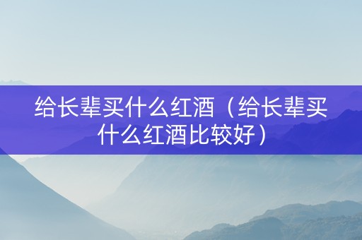 给长辈买什么红酒（给长辈买什么红酒比较好）