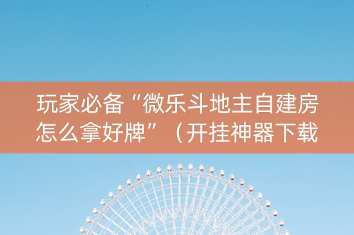 玩家必备“微乐斗地主自建房怎么拿好牌”（开挂神器下载)