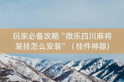 玩家必备攻略“微乐四川麻将装挂怎么安装”（挂件神器)