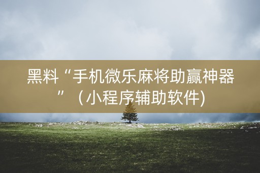 黑料“手机微乐麻将助赢神器”（小程序辅助软件)