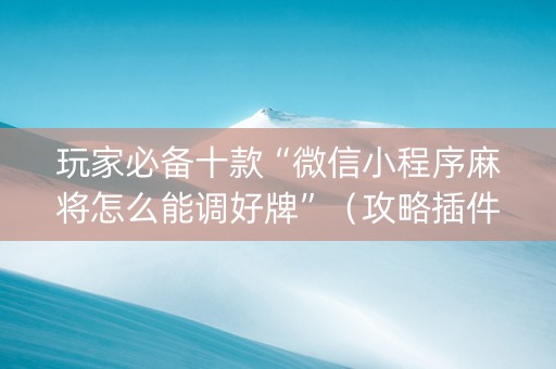 玩家必备十款“微信小程序麻将怎么能调好牌”（攻略插件)