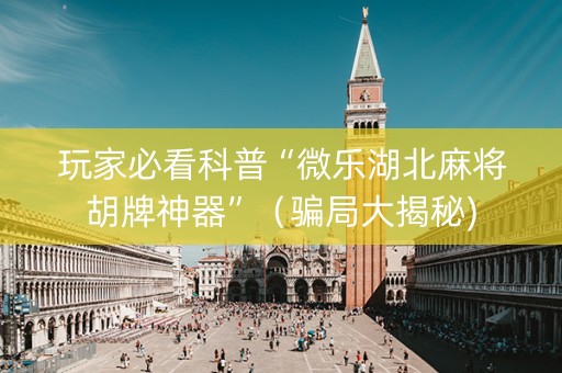 玩家必看科普“微乐湖北麻将胡牌神器”（骗局大揭秘)