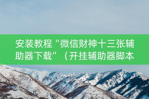 安装教程“微信财神十三张辅助器下载”（开挂辅助器脚本)