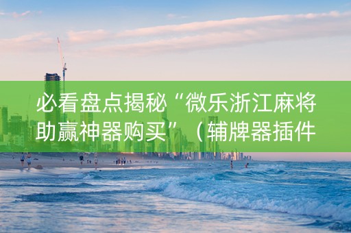 必看盘点揭秘“微乐浙江麻将助赢神器购买”（辅牌器插件购买)