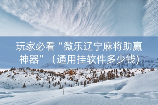 玩家必看“微乐辽宁麻将助赢神器”（通用挂软件多少钱)