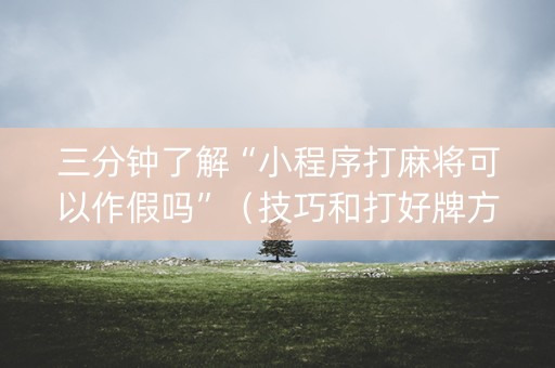 三分钟了解“小程序打麻将可以作假吗”（技巧和打好牌方法)