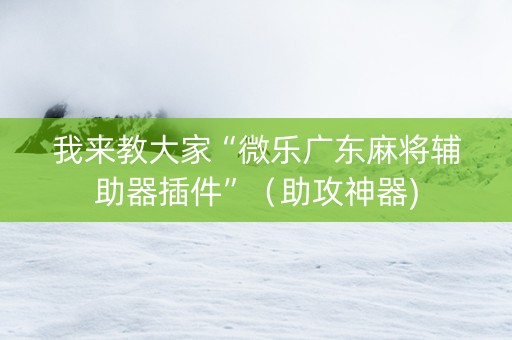 我来教大家“微乐广东麻将辅助器插件”（助攻神器)