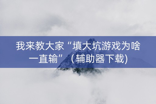 我来教大家“填大坑游戏为啥一直输”（辅助器下载)