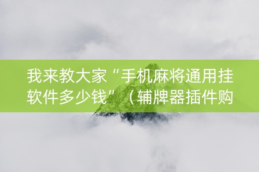 我来教大家“手机麻将通用挂软件多少钱”（辅牌器插件购买)