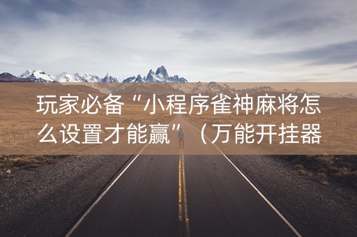 玩家必备“小程序雀神麻将怎么设置才能赢”（万能开挂器)