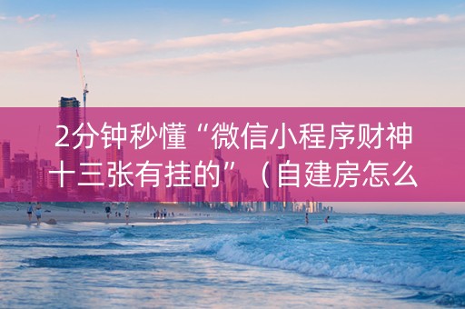 2分钟秒懂“微信小程序财神十三张有挂的”（自建房怎么赢)