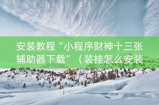 安装教程“小程序财神十三张辅助器下载”（装挂怎么安装)