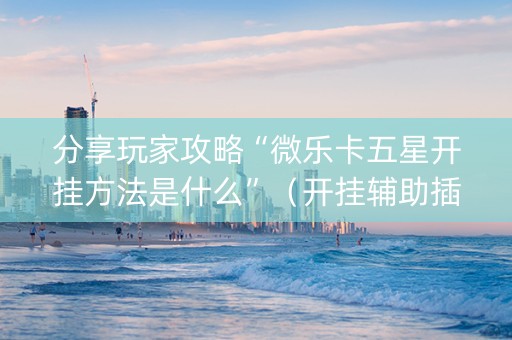 分享玩家攻略“微乐卡五星开挂方法是什么”（开挂辅助插件)