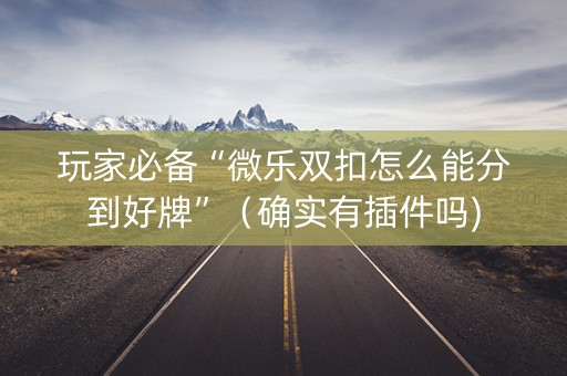 玩家必备“微乐双扣怎么能分到好牌”（确实有插件吗)