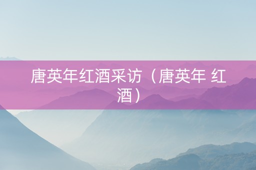 唐英年红酒采访（唐英年 红酒）