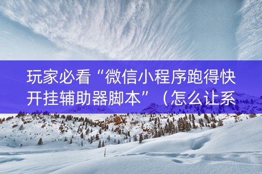 玩家必看“微信小程序跑得快开挂辅助器脚本”（怎么让系统给你发好牌)
