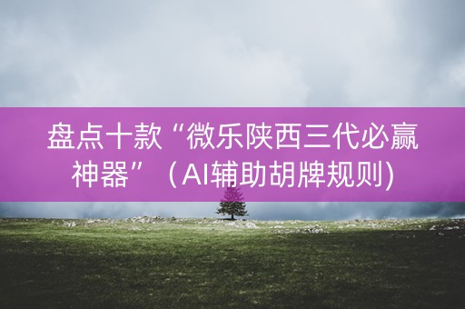 盘点十款“微乐陕西三代必赢神器”（AI辅助胡牌规则)