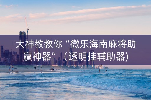 大神教教你“微乐海南麻将助赢神器”（透明挂辅助器)